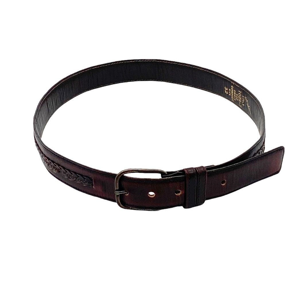 Levi Strauss Brown Woven Leather Belt SZ 32